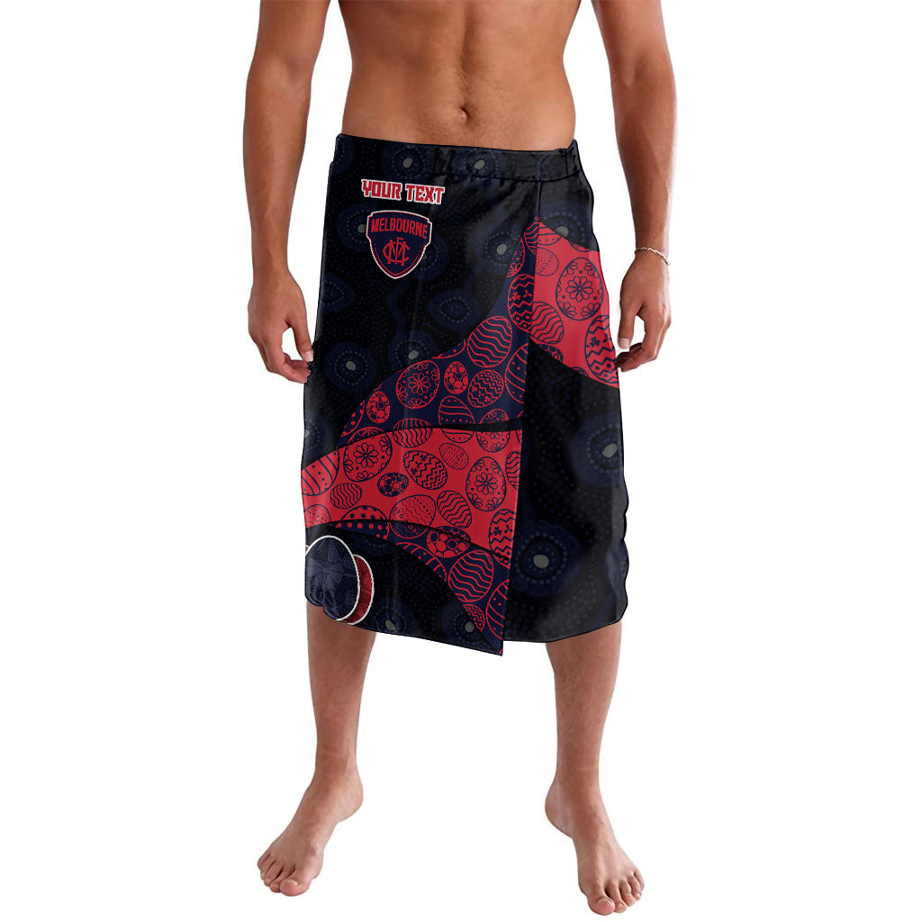 Personalized Melbourne Football Lavalava Easter Egg Pattern Red Navy Tribal Dot Art Style