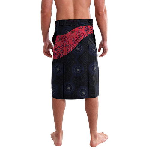 Personalized Melbourne Football Lavalava Easter Egg Pattern Red Navy Tribal Dot Art Style