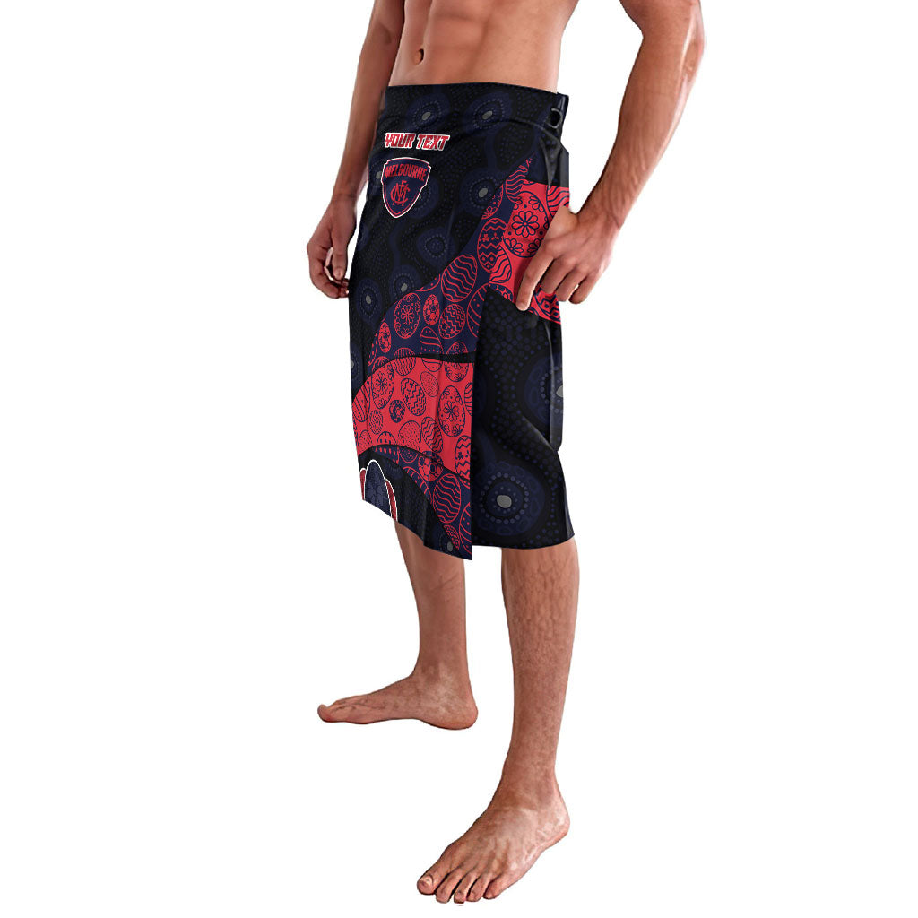 Personalized Melbourne Football Lavalava Easter Egg Pattern Red Navy Tribal Dot Art Style