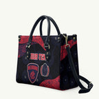 Personalized Melbourne Football Leather Bag Easter Egg Pattern Red Navy Tribal Dot Art Style