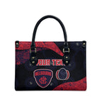 Personalized Melbourne Football Leather Bag Easter Egg Pattern Red Navy Tribal Dot Art Style