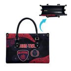 Personalized Melbourne Football Leather Bag Easter Egg Pattern Red Navy Tribal Dot Art Style