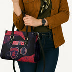 Personalized Melbourne Football Leather Bag Easter Egg Pattern Red Navy Tribal Dot Art Style