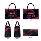Personalized Melbourne Football Leather Bag Easter Egg Pattern Red Navy Tribal Dot Art Style