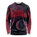 Personalized Melbourne Football Long Sleeve Shirt Easter Egg Pattern Red Navy Tribal Dot Art Style