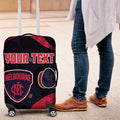 Personalized Melbourne Football Luggage Cover Easter Egg Pattern Red Navy Tribal Dot Art Style