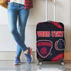 Personalized Melbourne Football Luggage Cover Easter Egg Pattern Red Navy Tribal Dot Art Style