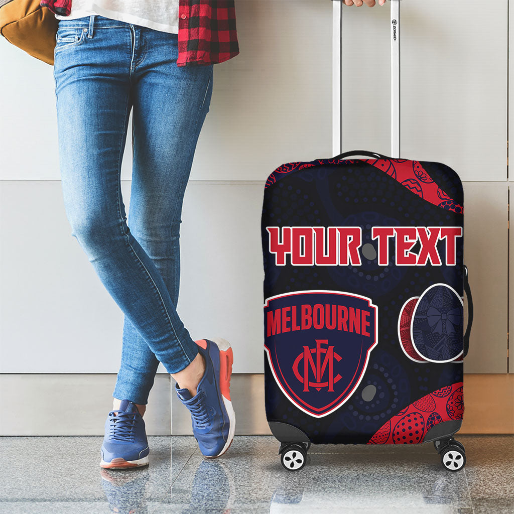 Personalized Melbourne Football Luggage Cover Easter Egg Pattern Red Navy Tribal Dot Art Style