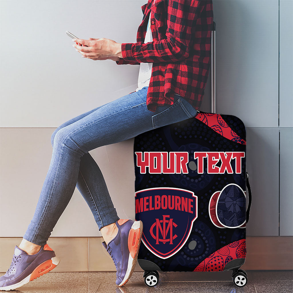 Personalized Melbourne Football Luggage Cover Easter Egg Pattern Red Navy Tribal Dot Art Style