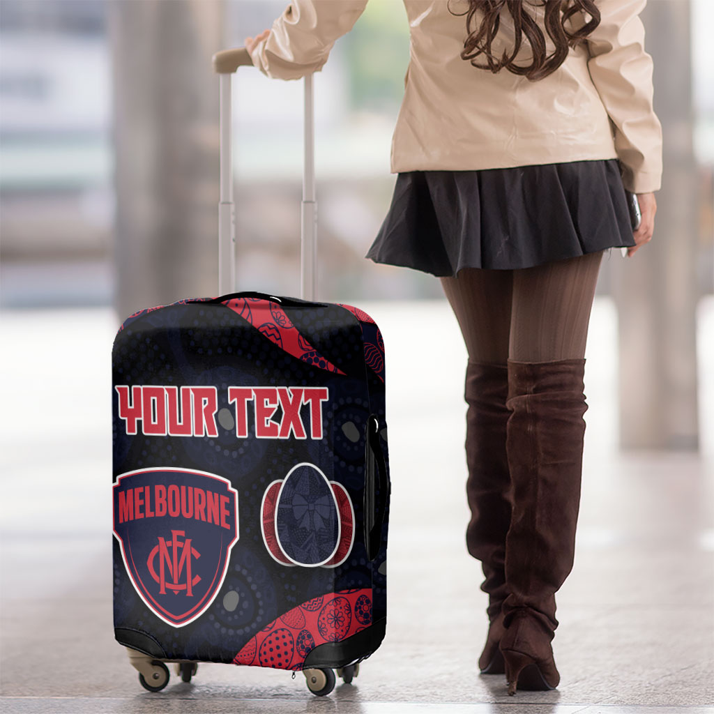 Personalized Melbourne Football Luggage Cover Easter Egg Pattern Red Navy Tribal Dot Art Style
