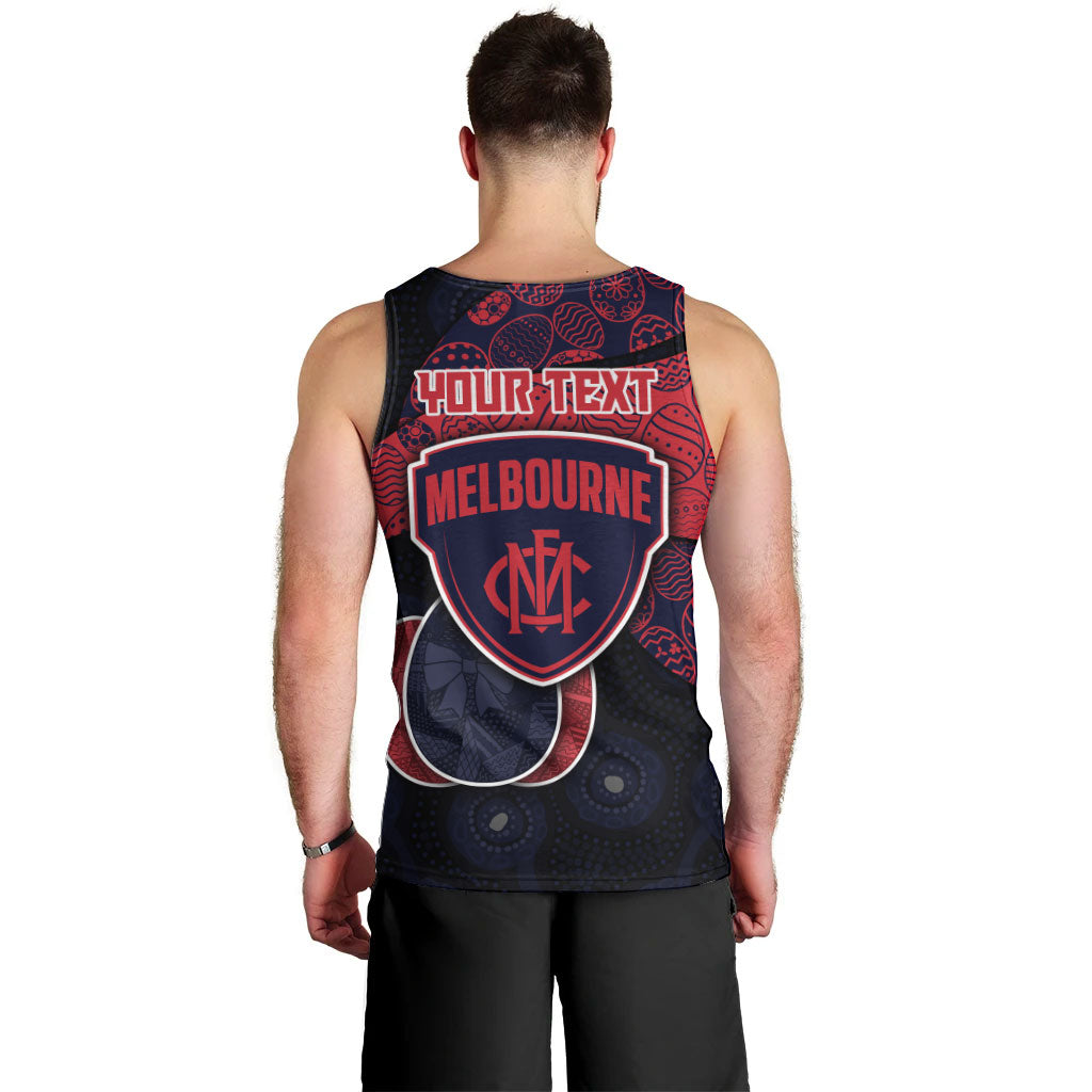Personalized Melbourne Football Men Tank Top Easter Egg Pattern Red Navy Tribal Dot Art Style