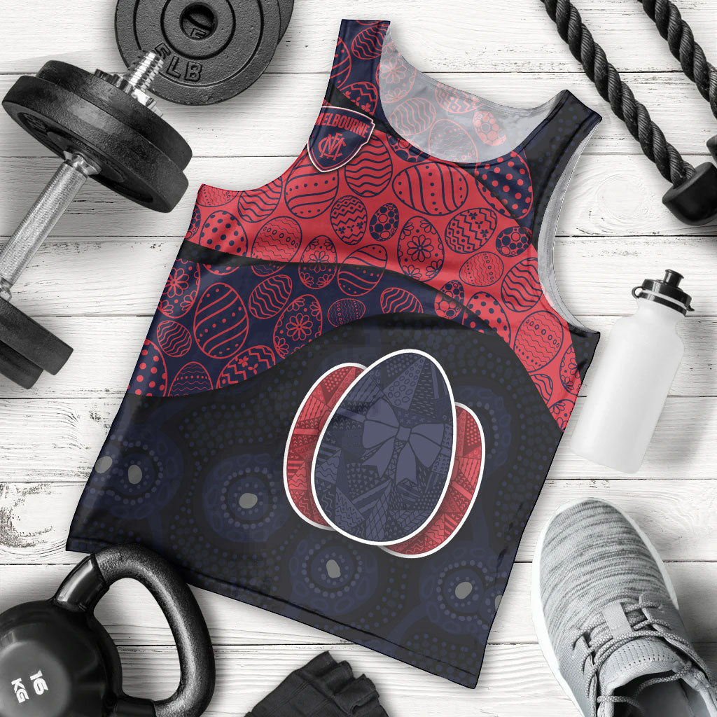 Personalized Melbourne Football Men Tank Top Easter Egg Pattern Red Navy Tribal Dot Art Style