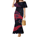 Personalized Melbourne Football Mermaid Dress Easter Egg Pattern Red Navy Tribal Dot Art Style