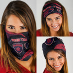 Personalized Melbourne Football Neck Gaiter Easter Egg Pattern Red Navy Tribal Dot Art Style