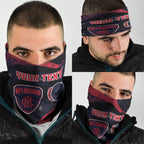 Personalized Melbourne Football Neck Gaiter Easter Egg Pattern Red Navy Tribal Dot Art Style