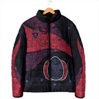 Personalized Melbourne Football Padded Jacket Easter Egg Pattern Red Navy Tribal Dot Art Style