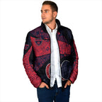 Personalized Melbourne Football Padded Jacket Easter Egg Pattern Red Navy Tribal Dot Art Style