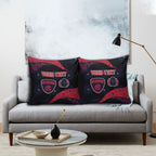 Personalized Melbourne Football Pillow Cover Easter Egg Pattern Red Navy Tribal Dot Art Style