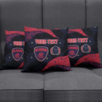 Personalized Melbourne Football Pillow Cover Easter Egg Pattern Red Navy Tribal Dot Art Style