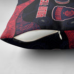 Personalized Melbourne Football Pillow Cover Easter Egg Pattern Red Navy Tribal Dot Art Style