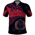 Personalized Melbourne Football Polo Shirt Easter Egg Pattern Red Navy Tribal Dot Art Style