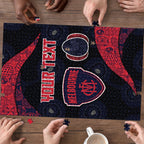 Personalized Melbourne Football Puzzle Easter Egg Pattern Red Navy Tribal Dot Art Style