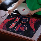 Personalized Melbourne Football Puzzle Easter Egg Pattern Red Navy Tribal Dot Art Style