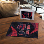 Personalized Melbourne Football Puzzle Easter Egg Pattern Red Navy Tribal Dot Art Style