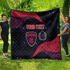 Personalized Melbourne Football Quilt Easter Egg Pattern Red Navy Tribal Dot Art Style