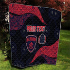 Personalized Melbourne Football Quilt Easter Egg Pattern Red Navy Tribal Dot Art Style
