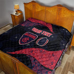 Personalized Melbourne Football Quilt Easter Egg Pattern Red Navy Tribal Dot Art Style