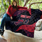 Personalized Melbourne Football Quilt Easter Egg Pattern Red Navy Tribal Dot Art Style