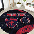 Personalized Melbourne Football Round Carpet Easter Egg Pattern Red Navy Tribal Dot Art Style