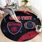 Personalized Melbourne Football Round Carpet Easter Egg Pattern Red Navy Tribal Dot Art Style