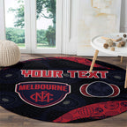 Personalized Melbourne Football Round Carpet Easter Egg Pattern Red Navy Tribal Dot Art Style