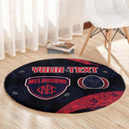 Personalized Melbourne Football Round Carpet Easter Egg Pattern Red Navy Tribal Dot Art Style
