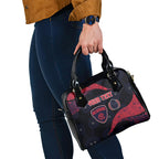 Personalized Melbourne Football Shoulder Handbag Easter Egg Pattern Red Navy Tribal Dot Art Style