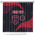 Personalized Melbourne Football Shower Curtain Easter Egg Pattern Red Navy Tribal Dot Art Style