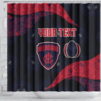 Personalized Melbourne Football Shower Curtain Easter Egg Pattern Red Navy Tribal Dot Art Style