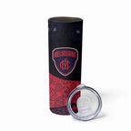 Personalized Melbourne Football Skinny Tumbler Easter Egg Pattern Red Navy Tribal Dot Art Style