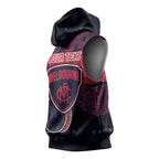 Personalized Melbourne Football Sleeveless Hoodie Easter Egg Pattern Red Navy Tribal Dot Art Style