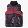 Personalized Melbourne Football Sleeveless Puffer Jacket Easter Egg Pattern Red Navy Tribal Dot Art Style
