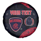 Personalized Melbourne Football Spare Tire Cover Easter Egg Pattern Red Navy Tribal Dot Art Style