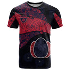 Personalized Melbourne Football T Shirt Easter Egg Pattern Red Navy Tribal Dot Art Style