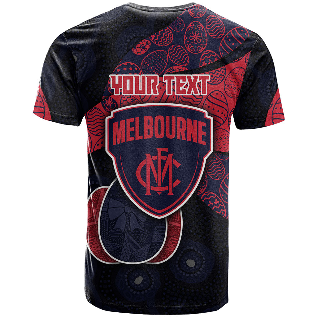 Personalized Melbourne Football T Shirt Easter Egg Pattern Red Navy Tribal Dot Art Style