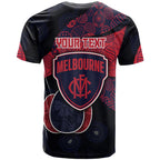 Personalized Melbourne Football T Shirt Easter Egg Pattern Red Navy Tribal Dot Art Style