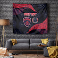 Personalized Melbourne Football Tapestry Easter Egg Pattern Red Navy Tribal Dot Art Style