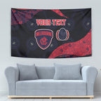 Personalized Melbourne Football Tapestry Easter Egg Pattern Red Navy Tribal Dot Art Style