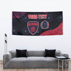 Personalized Melbourne Football Tapestry Easter Egg Pattern Red Navy Tribal Dot Art Style