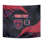 Personalized Melbourne Football Tapestry Easter Egg Pattern Red Navy Tribal Dot Art Style